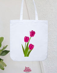 Tulip Painted Tote Bag