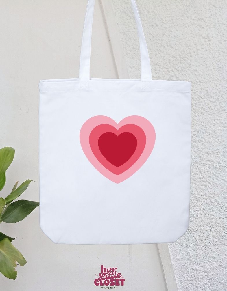 Pink Heart Tote Bag